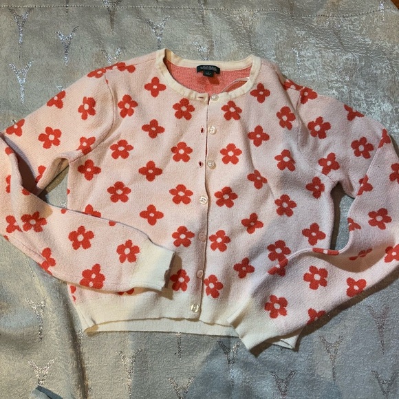 Wild Fable Pink Cardigan with Red Floral Design - Picture 3 of 11